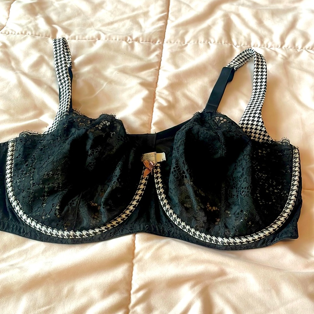 Unlined Balconette Cacique Black lace bra